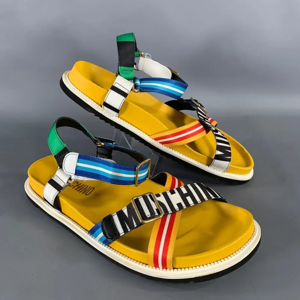 MOSCHINO Size 12 Multi-Color Geometric Sandals